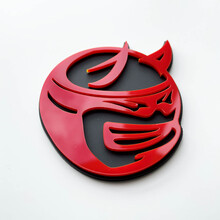 Aangepaste 3D Badge Drag Bee Demon Dodge Charger Challenger logo Fender Badges embleem rood en grijs
 4