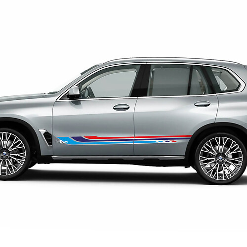 Zijaccenten M kleuren strepen voor BMW G05 X5 zijdeuren vinyl sticker
