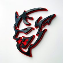 Dodge Demon 3D Badge Spatbordbadges Embleem Rood versus Zwart 1
 3
