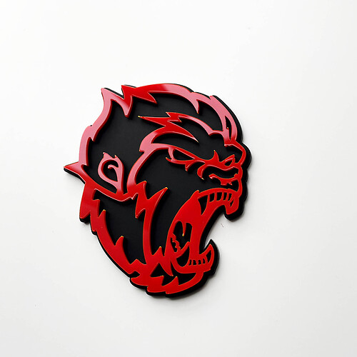 Boze Yeti Sasquatch Bigfoot 3D Fender Badges embleem zwart versus rood
