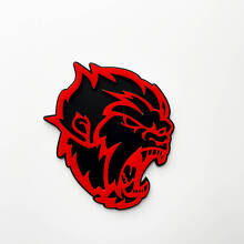 Boze Yeti Sasquatch Bigfoot 3D Fender Badges embleem zwart versus rood
 4
