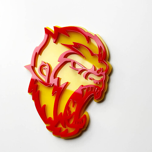 Angry Yeti Sasquatch Bigfoot 3D Fender Badges embleem geel versus rood
