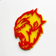 Angry Yeti Sasquatch Bigfoot 3D Fender Badges embleem geel versus rood
 2