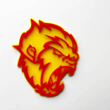 Angry Yeti Sasquatch Bigfoot 3D Fender Badges embleem geel versus rood
 4