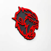 Angry Yeti Sasquatch Bigfoot 3D Fender Badges embleem grijs versus rood
 3
