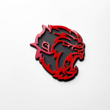 Angry Yeti Sasquatch Bigfoot 3D Fender Badges embleem grijs versus rood
 4