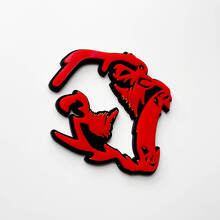 Gorilla Angry 3D Badge Fender Badges embleem rood versus zwart
 2