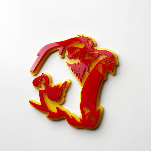Gorilla Angry 3D Badge Fender Badges embleem rood versus geel
