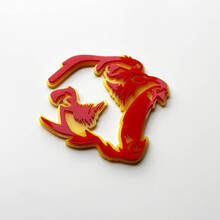 Gorilla Angry 3D Badge Fender Badges embleem rood versus geel
 3