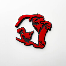 Gorilla Angry 3D Badge Fender Badges embleem rood versus grijs
 4