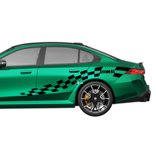 Zijkant M5 geruite racestickerset voor BMW 5-serie G60 M5 G90 - SupDec Graphix vinylstickers
 3