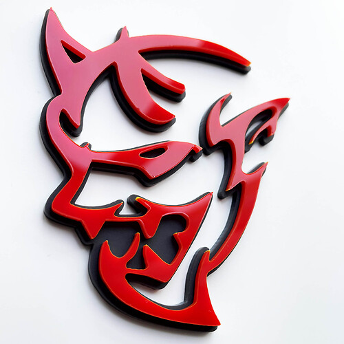 Aangepaste 3D Badge Demon Dodge Charger Challenger logo Fender Badges embleem rood versus zwart
