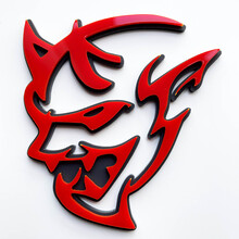 Aangepaste 3D Badge Demon Dodge Charger Challenger logo Fender Badges embleem rood versus zwart
 4