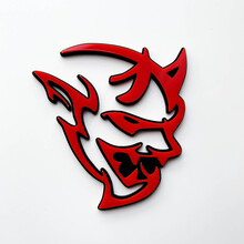 Aangepaste 3D Badge Demon Dodge Charger Challenger logo Fender Badges embleem rood versus zwart
 5