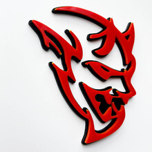 Aangepaste 3D Badge Demon Dodge Charger Challenger logo Fender Badges embleem rood versus zwart
 6