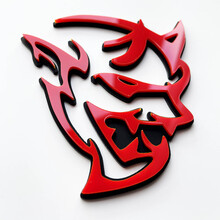 Aangepaste 3D Badge Demon Dodge Charger Challenger logo Fender Badges embleem rood versus zwart
 7