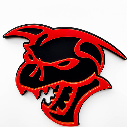 Hellcat Demon 3D Badge Zwart vs Geel Fender Badges-embleem
