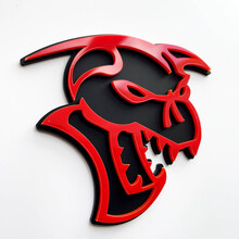 Hellcat Demon 3D Badge Zwart vs Geel Fender Badges-embleem
 2