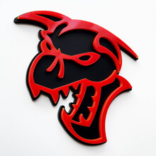 Hellcat Demon 3D Badge Zwart vs Geel Fender Badges-embleem
 3