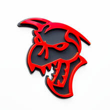 Hellcat Demon 3D-badge Spatbordbadges embleem grijs versus rood
 3