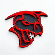 Hellcat Demon 3D-badge Spatbordbadges embleem grijs versus rood
 4