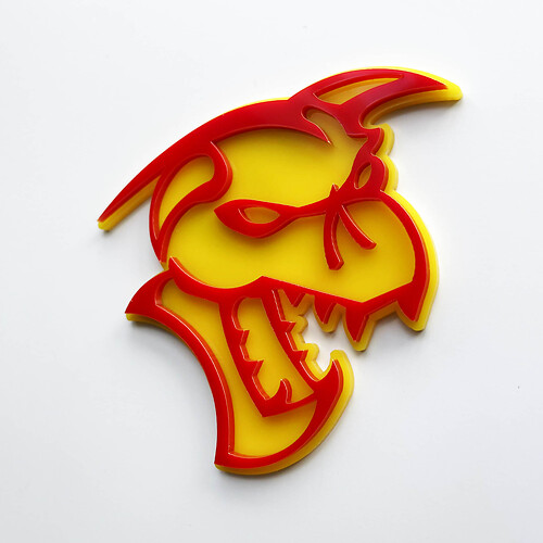 Hellcat Demon 3D Badge Fender Badges embleem geel versus rood
