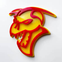 Hellcat Demon 3D Badge Fender Badges embleem geel versus rood
 2
