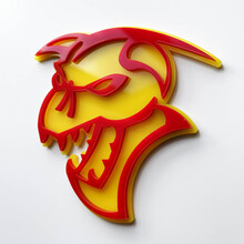 Hellcat Demon 3D Badge Fender Badges embleem geel versus rood
 2