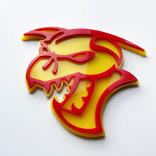 Hellcat Demon 3D Badge Fender Badges embleem geel versus rood
 3