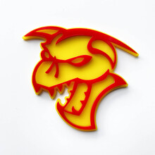 Hellcat Demon 3D Badge Fender Badges embleem geel versus rood
 4