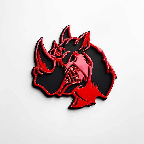 3D Rhino Angry Logo Badge - Aangepast spatbordembleem voor auto's, vrachtwagens en SUV's
