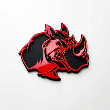 3D Rhino Angry Logo Badge - Aangepast spatbordembleem voor auto's, vrachtwagens en SUV's
 3