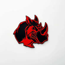3D Rhino Angry Logo Badge - Aangepaste spatbordembleem voor auto’s, vrachtwagens en SUV’s Rood vs Zwart 4
