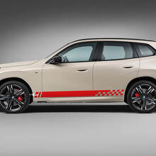 Gecheckerde M-Style Strepen Zijkant Vinyl Decal Kit voor BMW X3_6