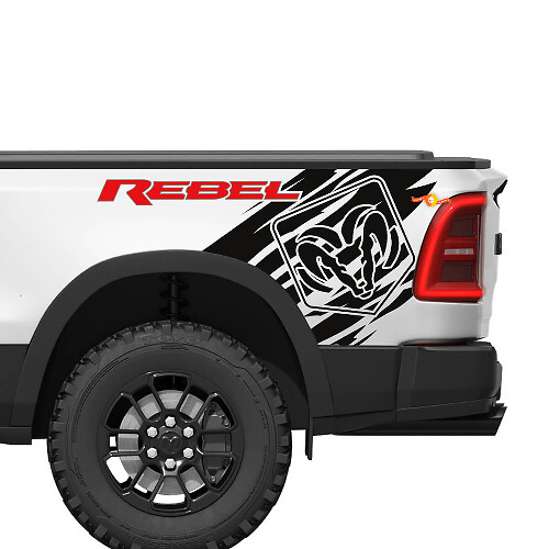 Rebel Grunge Logo Achterzijde Vinyl Sticker Kit voor Dodge Ram