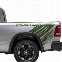 Aangepast grunge stijl vinyl decal achterzijde set voor Dodge Ram_3