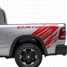 Aangepast grunge stijl vinyl decal achterzijde set voor Dodge Ram_4