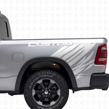 Aangepast grunge stijl vinyl decal achterzijde set voor Dodge Ram_5