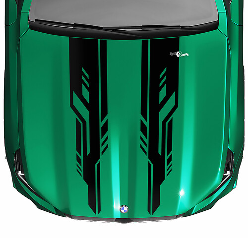 Stripes Racing moderne look motorkapsticker voor BMW 5-serie G60 M5 G90
