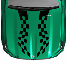 Stripes Racing geruite vlag of strobe look kapsticker voor BMW 5-serie G60 M5 G90
 2