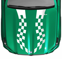 Stripes Racing geruite vlag of strobe look kapsticker voor BMW 5-serie G60 M5 G90
 4