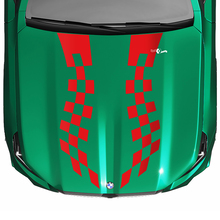 Stripes Racing geruite vlag of strobe look kapsticker voor BMW 5-serie G60 M5 G90
 6
