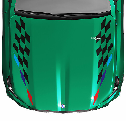 Stripes Racing M kleuren geruite vlag kapsticker voor BMW 5-serie G60 M5 G90
