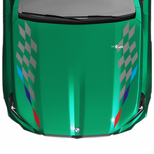 Stripes Racing M kleuren geruite vlag kapsticker voor BMW 5-serie G60 M5 G90
 3