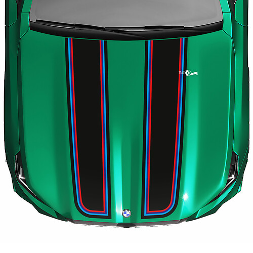 Stripes Racing M kleuren geruite vlag kapsticker voor BMW 5-serie G60 M5 G90
