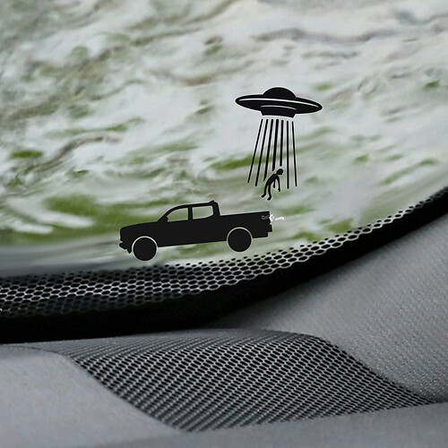Tacoma UFO voorruit Easter Egg hoeksticker - aangepaste vinylafbeelding voor Toyota Tacoma Trucks
