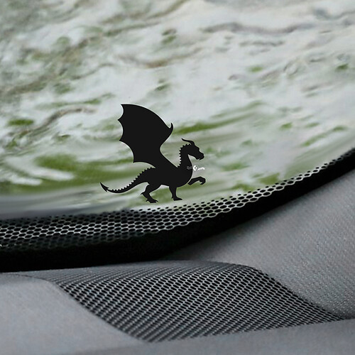 Dragon voorruit Easter Egg hoek sticker-aangepaste vinyl afbeelding
