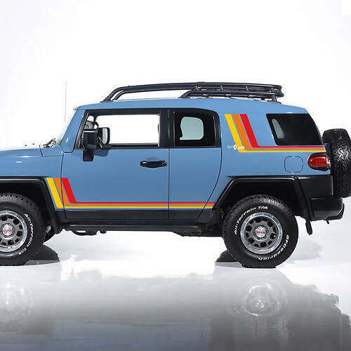 Vintage Retro Stripes Side Decals Stickers Graphics - geschikt voor Toyota FJ Cruiser
