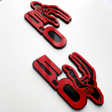 COYOTE 5.0 spatbordbadges embleem 3D-badge zwart versus rood
 3