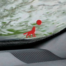 Wolf en maan voorruit Easter Egg hoeksticker - aangepaste vinylafbeelding
 2